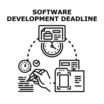Software development deadline work process concept 스톡 일러스트