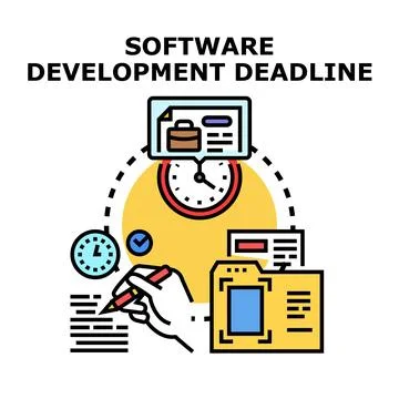 Software development deadline work process concept Stock Illustration