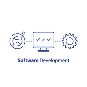 Software development, encryption technology, system security upgrade, data pr Stock Illustration