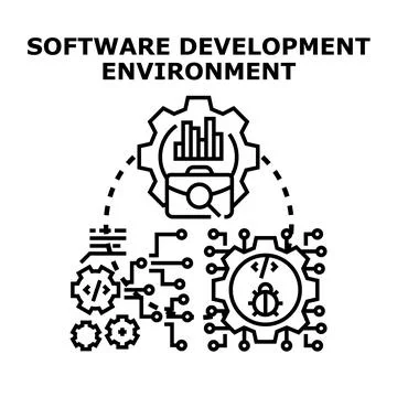 Software development environment building, testing, and managing projects イラスト素材