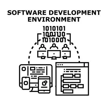 Software development environment creating responsive digital technology Stock Illustration