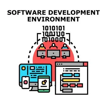 Software development environment creating responsive digital technology Stock-Illustration