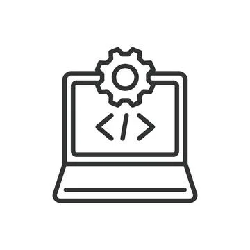 Software Development, icon in line design. Software, development, coding Stock Illustration
