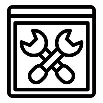 Software development icon outline vector. Technical programming improvements 스톡 일러스트