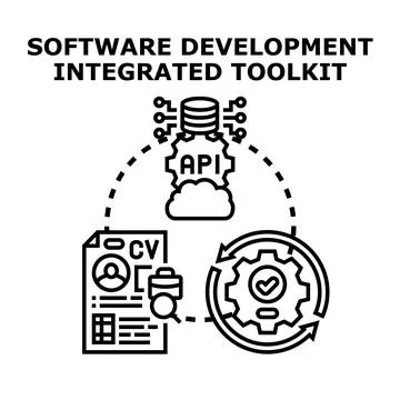 Software development integrated toolkit concept illustration 스톡 일러스트