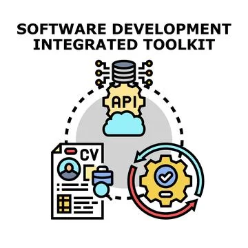 Software development integrated toolkit concept illustration Stock Illustration