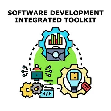 Software development integrated toolkit process workflow Stock Illustration