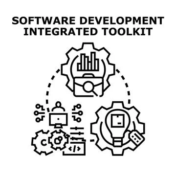 Software development integrated toolkit process workflow Stock Illustration