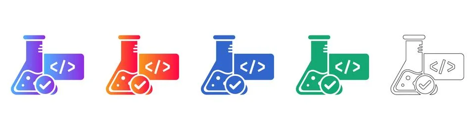 Software Development Lab Icons Stockillustratie