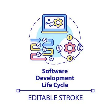 Software development life cycle concept icon Illustrazione stock