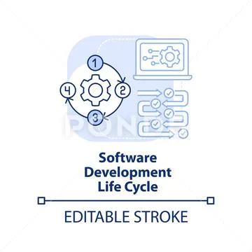 Software development life cycle light blue concept icon: Graphic #195665609