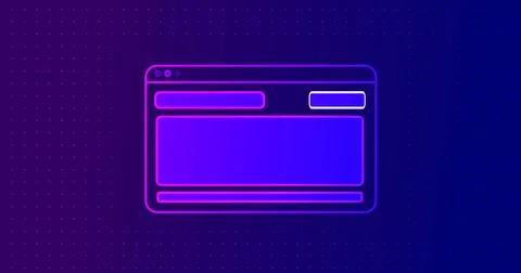 Software development lifecycle concept cartoonish 2D monitor screen tech bg.. Stock Illustration