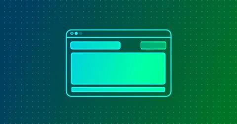 Software development lifecycle concept cartoonish 2D monitor screen tech bg.. Stock Illustration