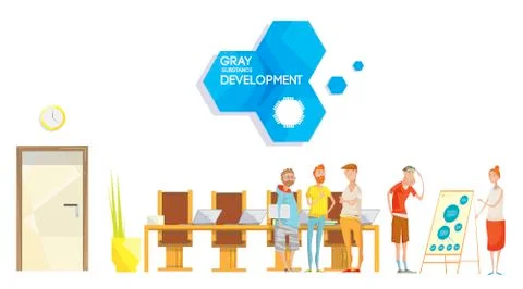 Software Development Meeting Composition Stock Illustration