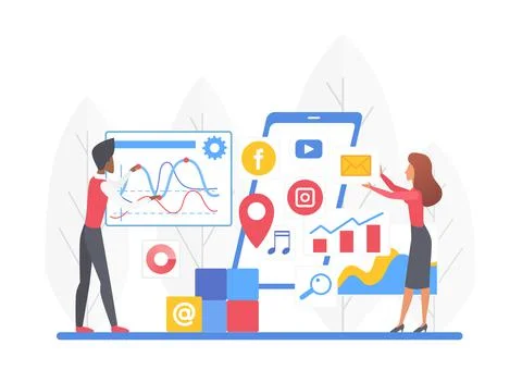 Software development mobile media applications Illustrazione stock