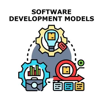 Software development models and program management concept Ilustração Stock