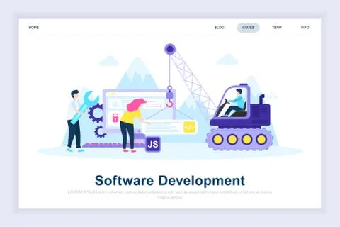 Software development modern flat design concept. Stock Illustration