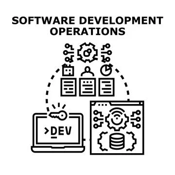 Software development operations lifecycle process managing Ilustración de archivo