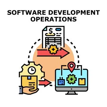 Software development operations lifecycle process concept Stock Illustration