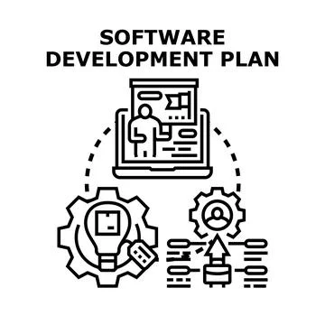 Software development plan creating business solution concept イラスト素材