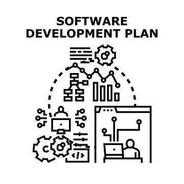 Software development plan engineering and programming concept Stock Illustration
