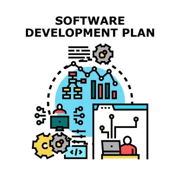 Software development plan engineering and programming concept Stock Illustration
