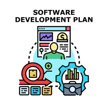 Software development plan vector concept illustration Illustrazione stock