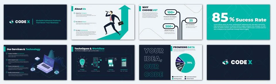 Software development presentation Stock Illustration