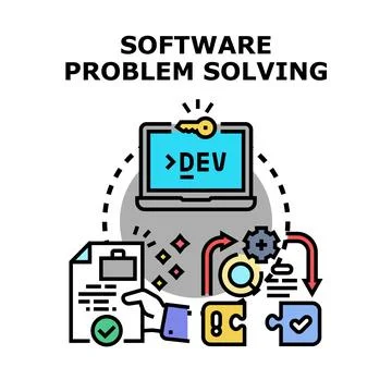 Software development problem solving optimizing process Stock Illustration