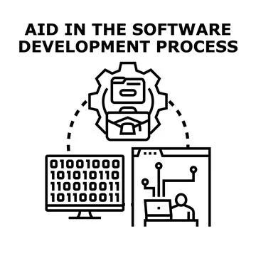 Software development process aid concept illustration Stock Illustration