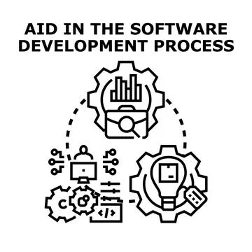 Software development process aid with technology tools 库存插图