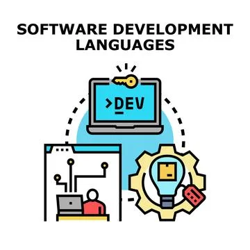 Software development process and programming language concept Stockillustratie