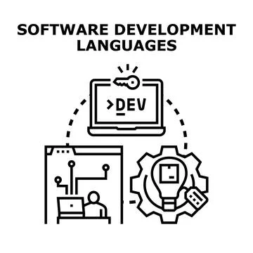 Software development process and programming language concept Stockillustratie