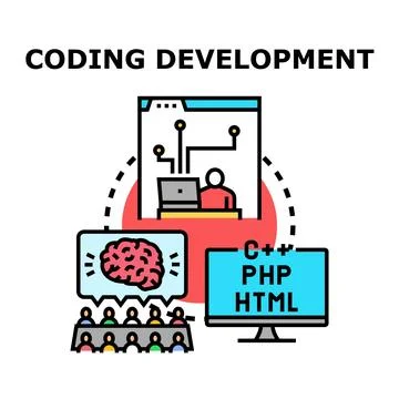 Software development process and team collaboration Stock Illustration