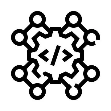 Software development process automation icon Ilustración de archivo