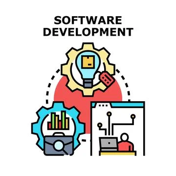 Software development process concept creating digital products イラスト素材