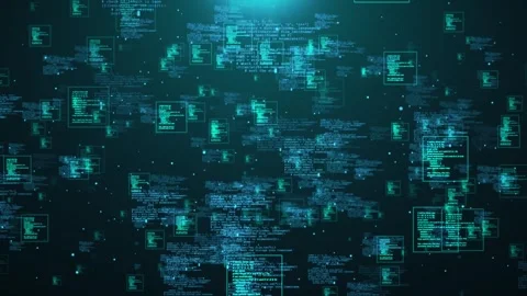 Software development process concept in a cyberspace. programming code Stock Footage 246651200