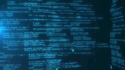 Software development process concept in a cyberspace. programming code Stock Footage 246788540