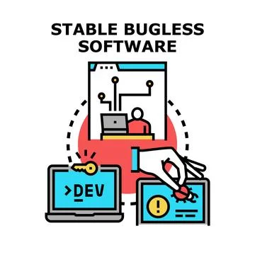 Software development process ensuring quality and stability 스톡 일러스트