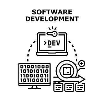 Software development process with programming and agile methodology Stock Illustration