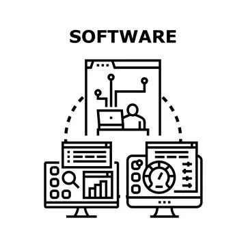 Software development process programming operating system concept Stockillustratie