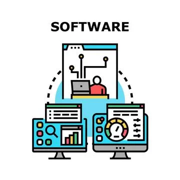 Software development process programming operating system concept 库存插图