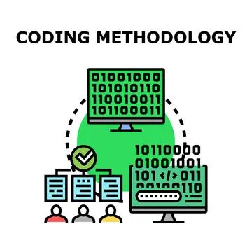 Software development process using coding methodology Stock Illustration