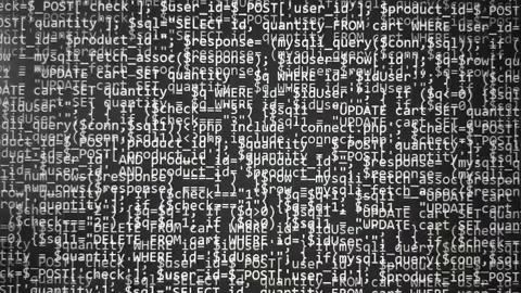 Software development by programmer. Abstract computer script code. Stock Footage 145263159
