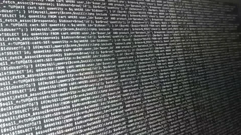 Software development by programmer. Abstract computer script code. Stock Footage 145263273