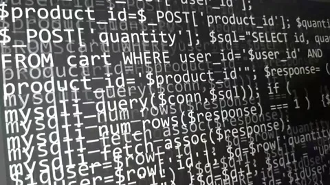 Software development by programmer. Abstract computer script code. Stock Footage 145263473