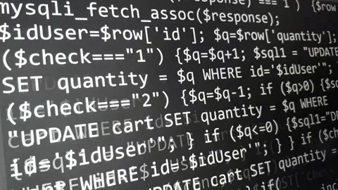 Software development by programmer. Abstract computer script code. Stock Footage 145263497