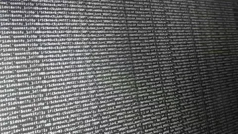 Software development by programmer. Abstract computer script code. Stock Footage 145263552