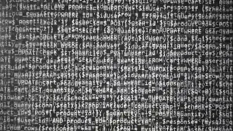 Software development by programmer. Abstract computer script code. Stock Footage 145263635