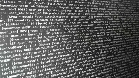 Software development by programmer. Abstract computer script code. Stock Footage 145263718